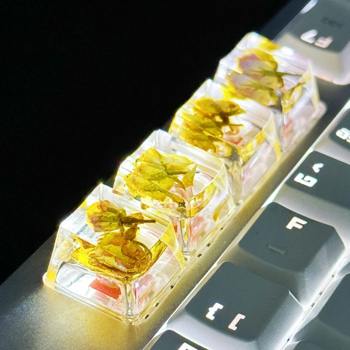 DIY Dry Flower Mechanical Keyboard Key Caps