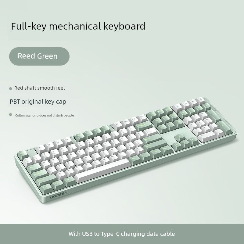 Green Link Ku103 Red Axis Wired Girl Mechanical Keyboard