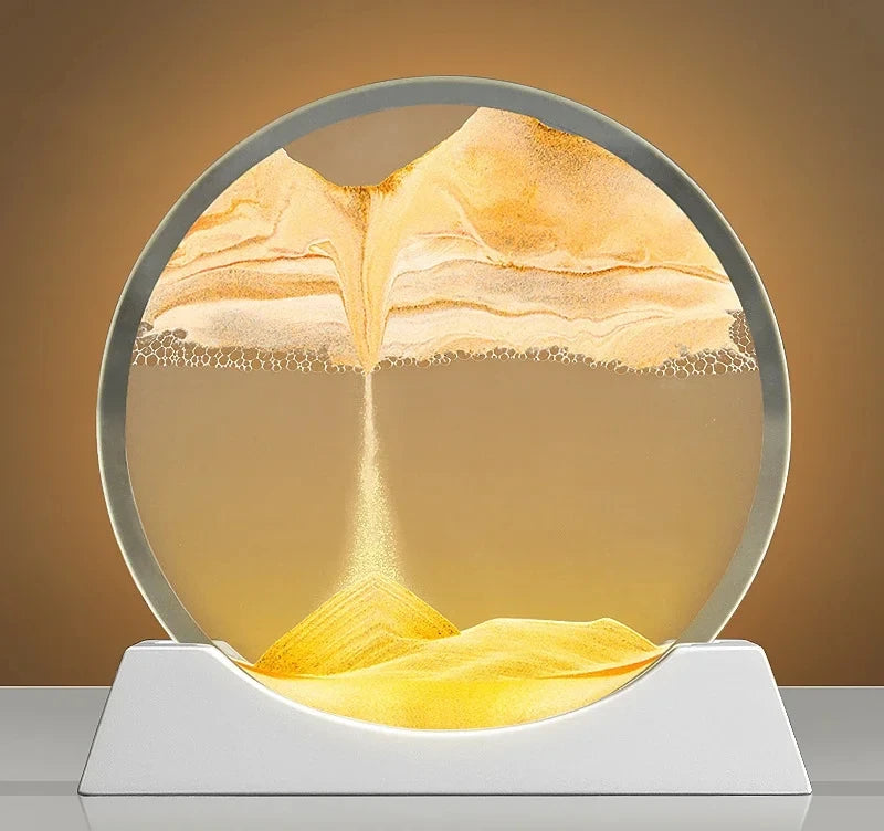 7/12 Inch Creative Moving Sand Art LED Table Lamp USB Quicksand  Night Light Hourglass Lamps Flowing Sand Painting Home Decor