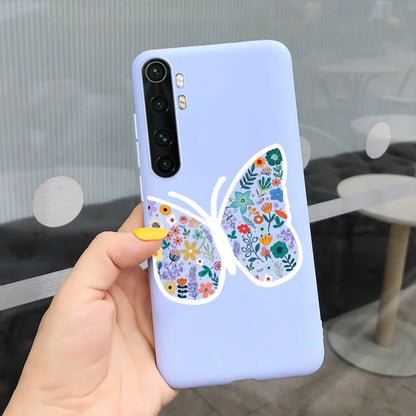 Case For Xiaomi Mi Note 10 Lite Back Cover Protective TPU Silicone Funda Fashion Flower Coque For Xiaomi Note 10 Lite Capa 6.47"