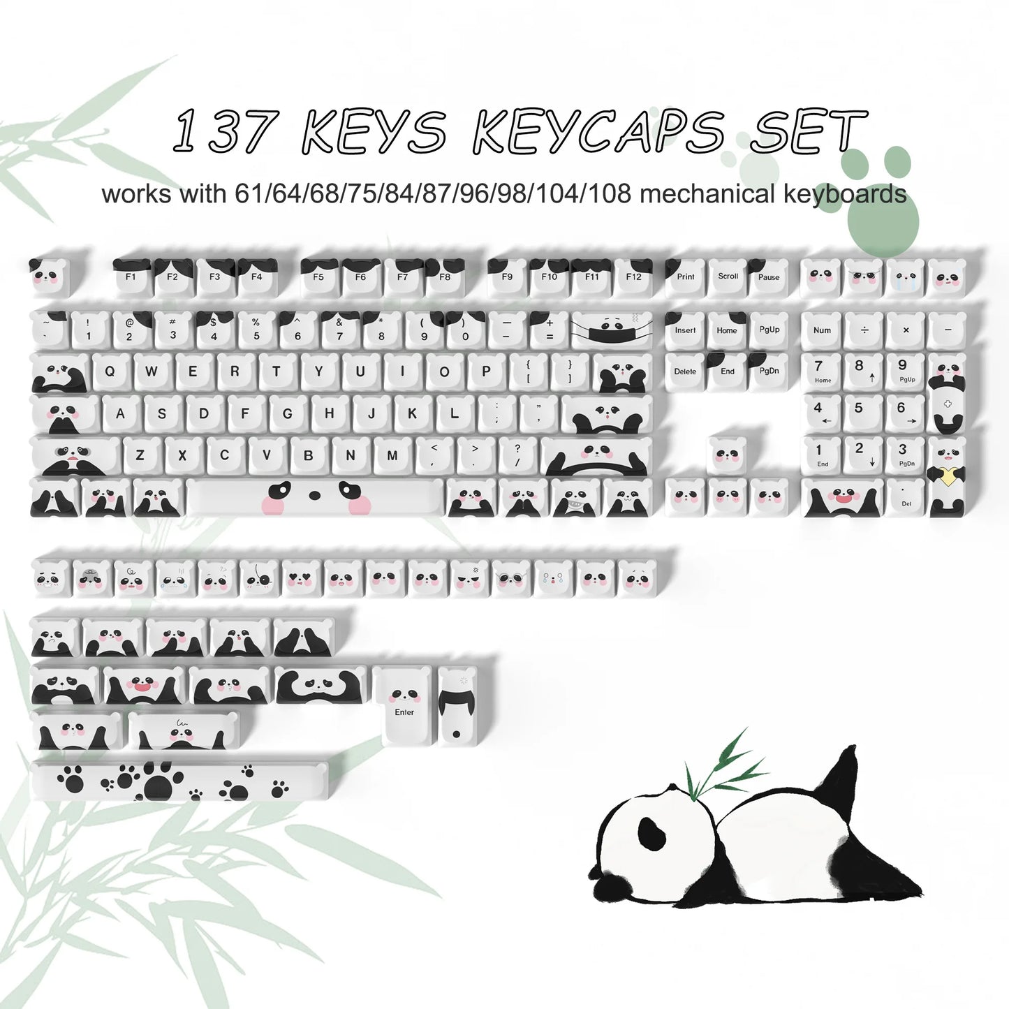 134 Keys MOA Profile Gradient Purple PBT Keycaps Customs Dye Sub Key caps for 61/87/104 Cherry MX Gaming Mechanical Keyboard