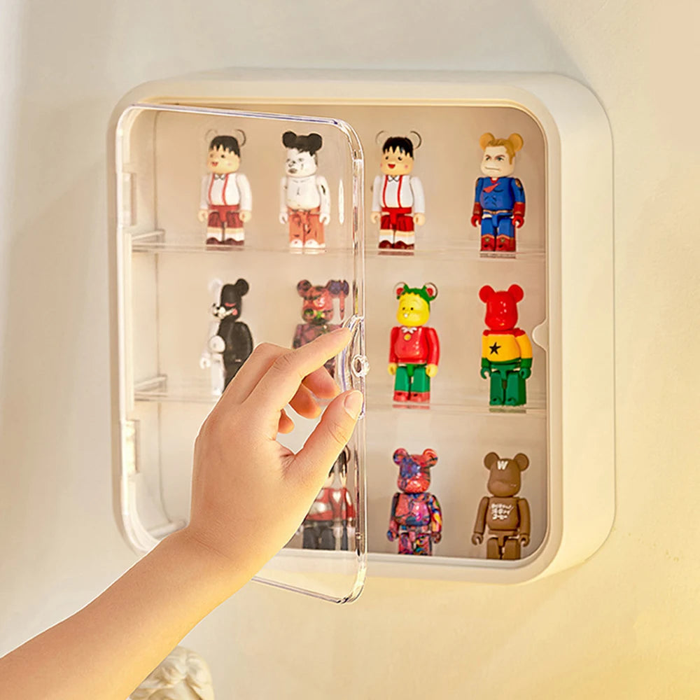 Wall Mounted Doll Blind Box Storage Display Rack Magnetic Suction Figurine Display Cabinet Dustproof Doll Blind Box Storage Box