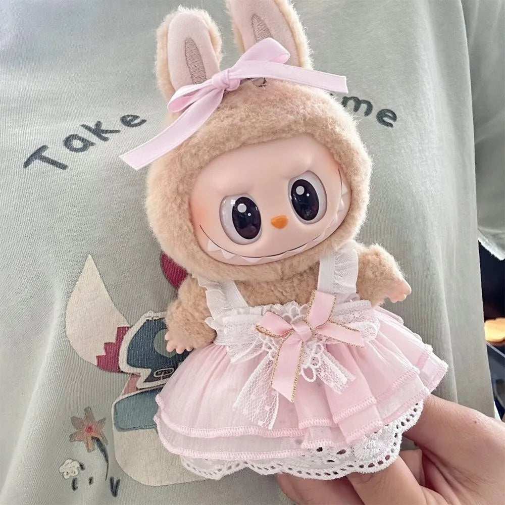 17cm Labubu/mokoko Doll Clothes Fashion Clothes Hoodies Doll Clothes Color Match Hoodies Dolls Accessories