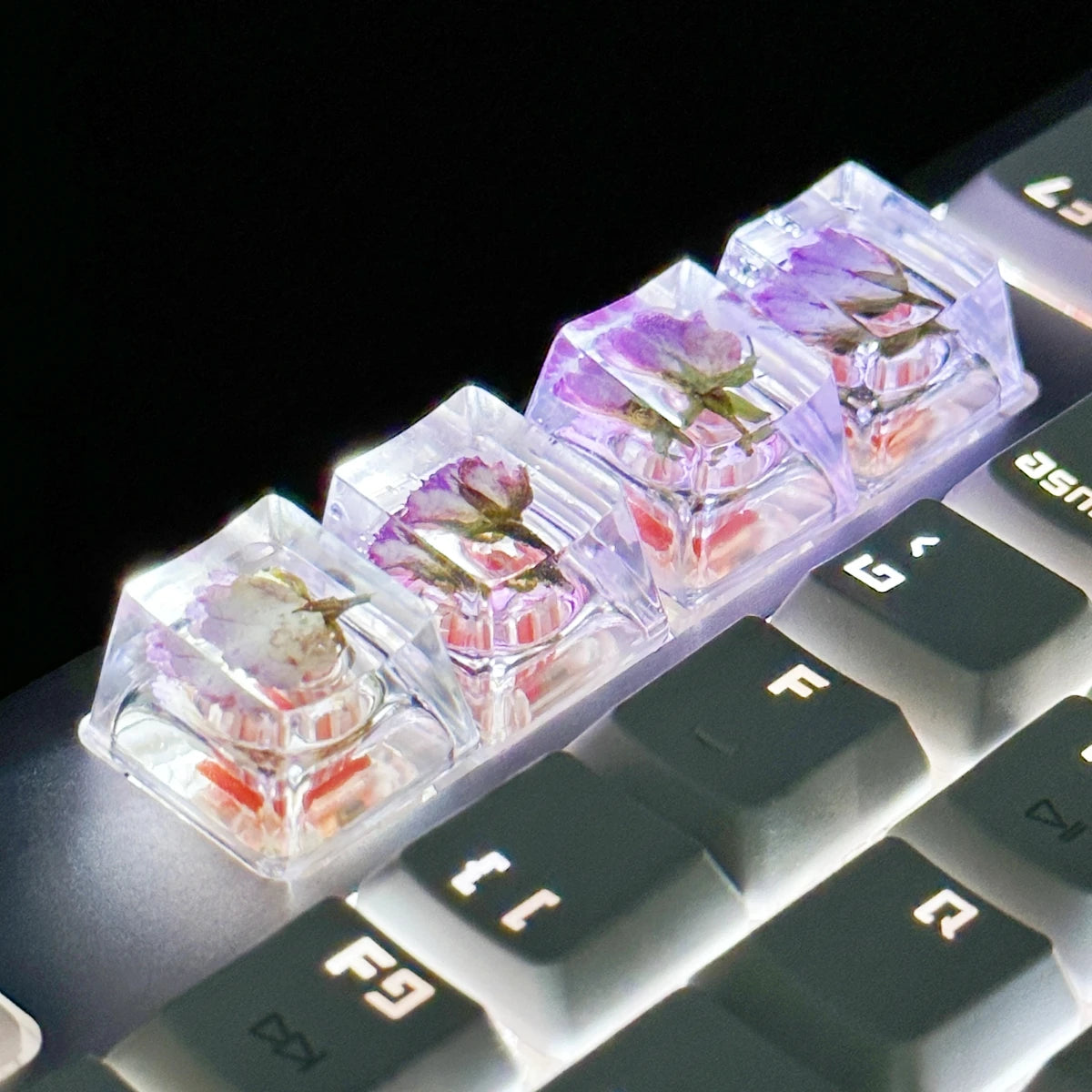 DIY Dry Flower Mechanical Keyboard Key Caps