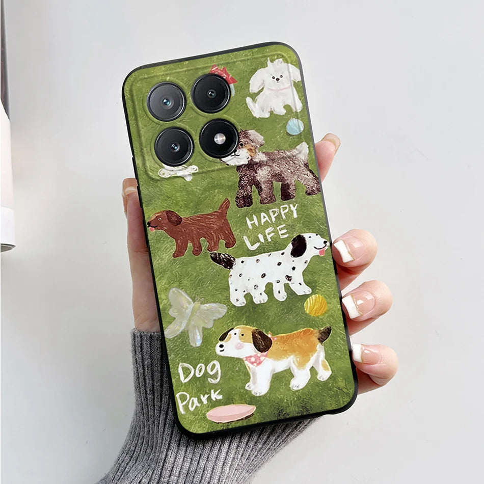 For Xiaomi Poco X6 Pro 5G Case Cute Cartoon Cat Frog Cover Soft TPU Phone Case For Xiaomi Poco X6 PocoX6 Pro X6Pro Fundas Bumper