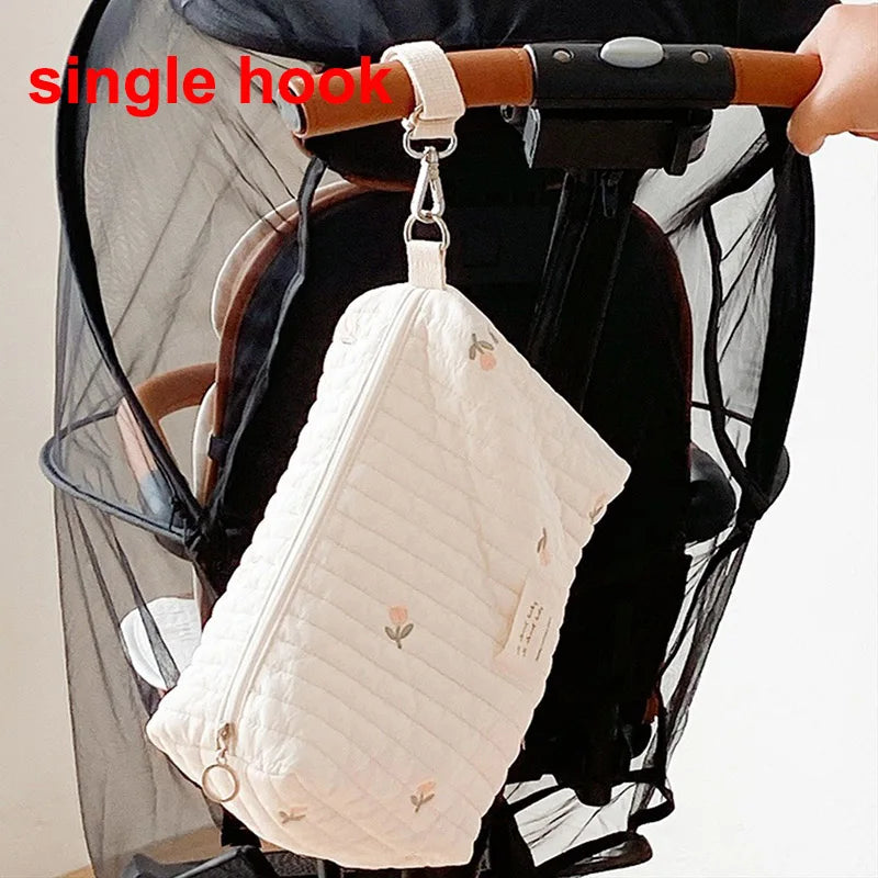 Korean Bear Embroidery Baby Diaper Bag for Stroller Mommy Bag Reusable Newborn Care Nursery Organizer Nappy Changing Bag for Mom