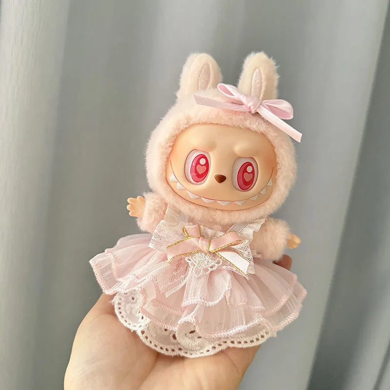 Cute Mini Plush Doll'S Clothes 17cm Labubu II Idol Dolls Sitting Party Outfit Accessories For Korea Kpop Exo Clothing DIY Gift