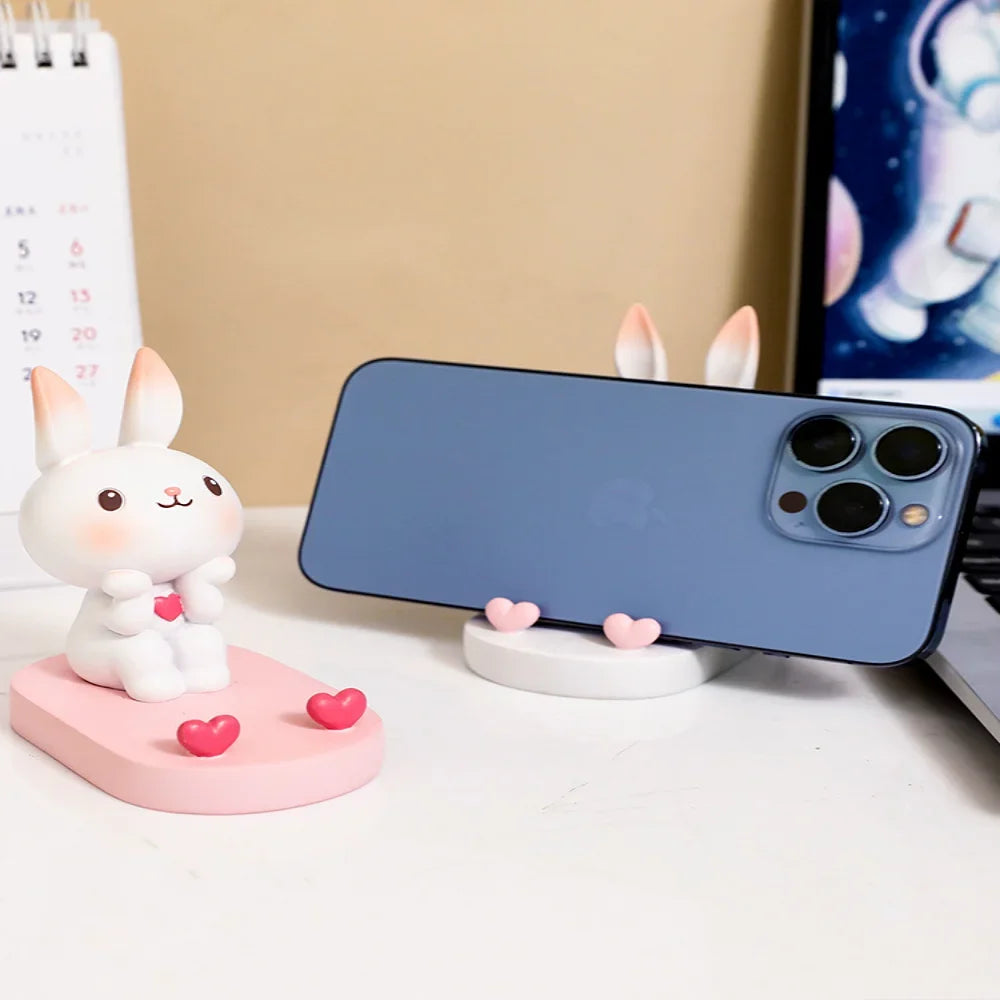 Creative Mobile Phone Stand Desktop Girls Cute Small Cartoon Ins High Value Cute Bunny Decorative Ornaments  phone holder