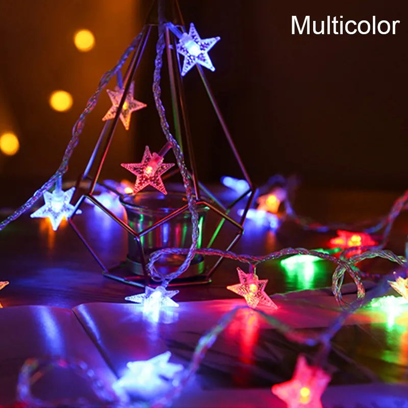 USB/Battery Operated Star String Lights LED Fairy Lights Christmas Garland For Party Wedding Home Outdoor Patio Decoration