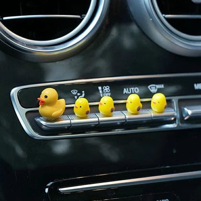 5Pcs Cute Mini Ducks Car Interior Decoration Auto Rearview Mirror Dashboard Ornaments For Woman Man Gift Car Accessories