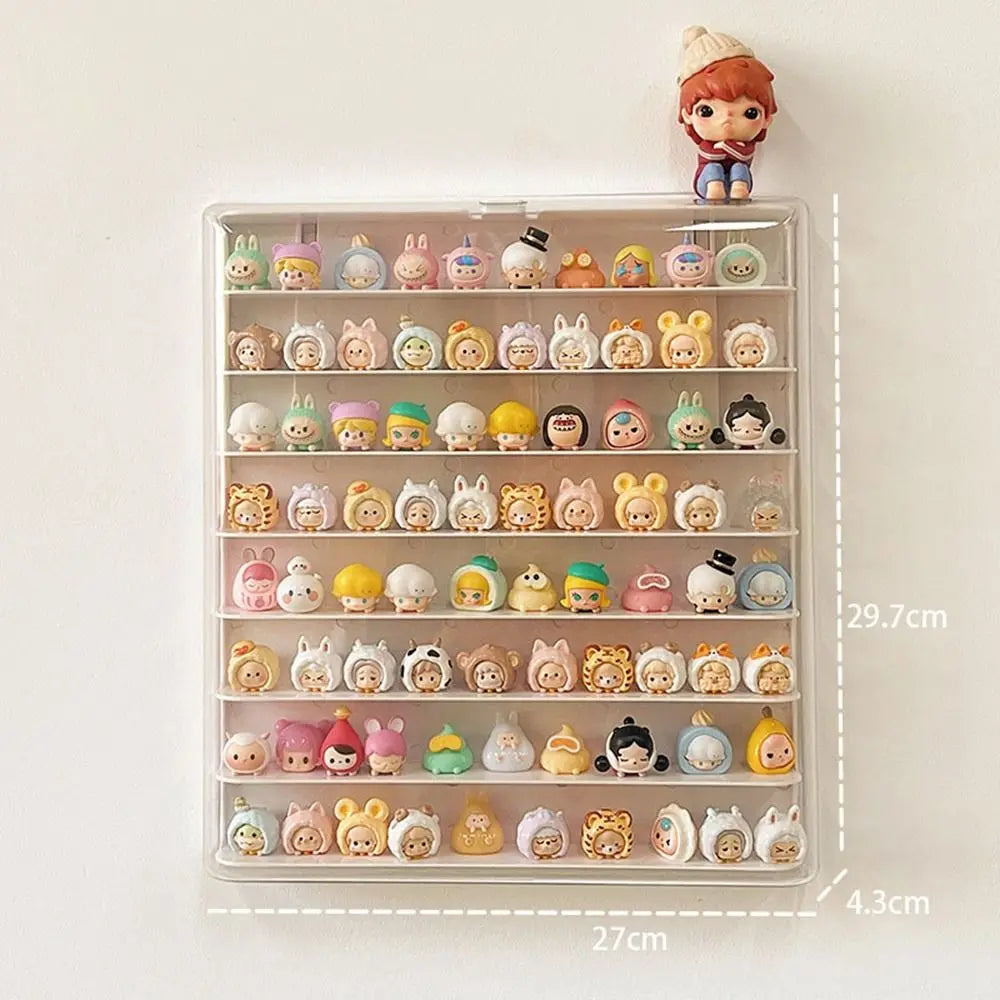 Storage Box 8 Layers Large Space Display Cabinet Hanging Wall Mounted Acrylic Transparent Lid Dolls Showing Box