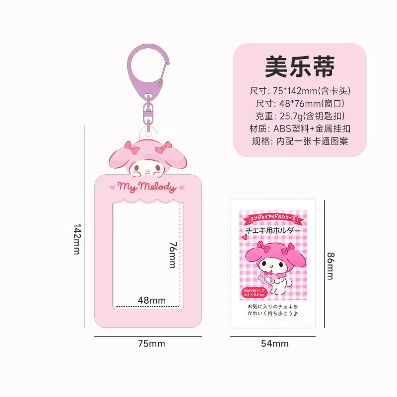 Sanrios Kuromi Cinnamoroll Purin Dog Photocard Bag Cute Cartoon My Melody Card Holders Student Id Credit Card Storage Case Bag