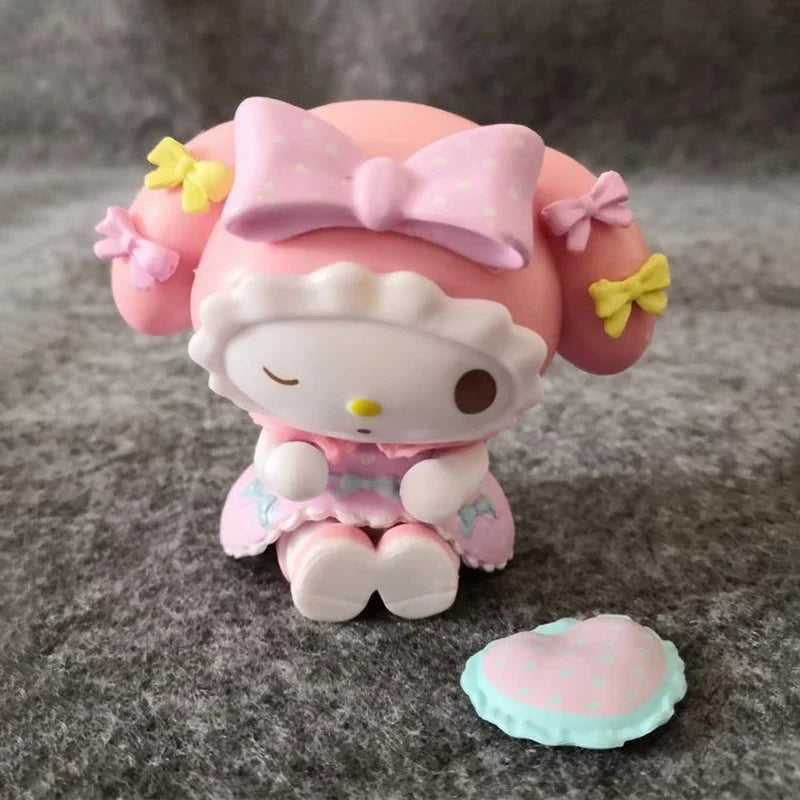 Sanrio Figures Collectibles My Melody Toys Kawaii Anime Doll Decorative Ornament Model Pink Doll Kids Christmas Gifts Friends