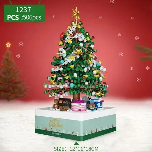 LOZ Christmas Building Block Toy Gift Box Navida Mini Blocks New Year Assembled Christmas Puzzle Assembly Model Decoration 1937