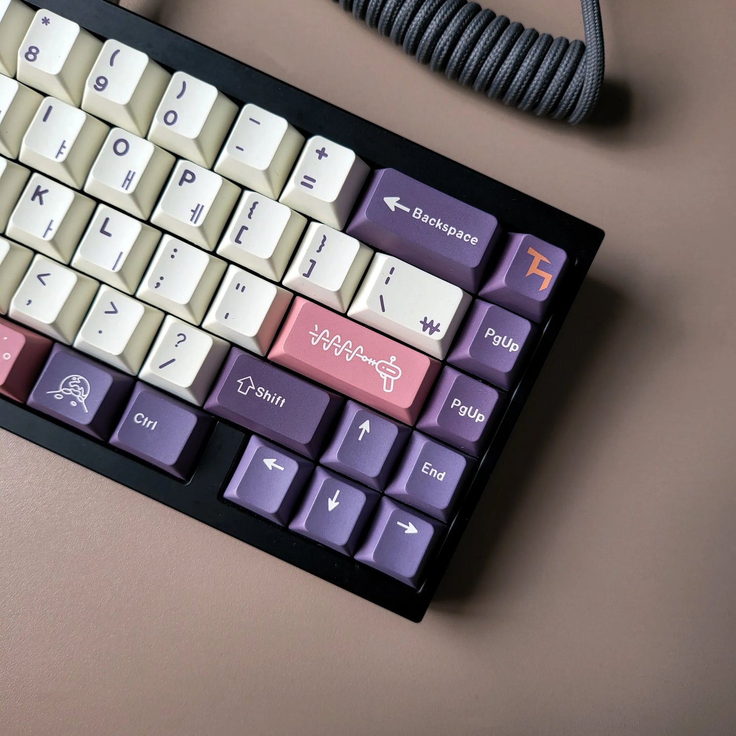 Purple Cherry Keycaps Dye Sub German Korean Spanish Arabic French Russian ISO ANSI Big Set Key Caps For Mechanical Keyboard