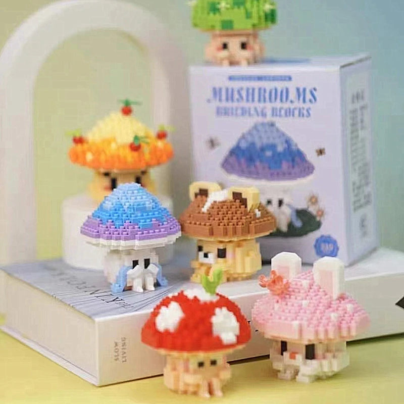 New Cute Simulation Mushroom Building Block Model Children's Educational Toy Leisure Assembly Decompression Game