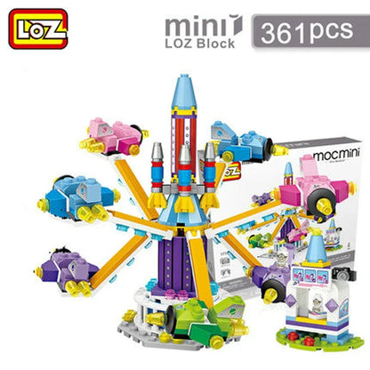 LOZ Building Blocks ferris wheel Toys A carousel Plastic Assembly Blocks Children Toy Educational DIY Architecture Model 1718