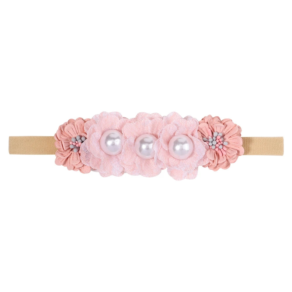 1Pcs Baby Girl Cute Flower Headband Elastic Hair Band Newborn Head Toddler Headband Headwear Kids Accessories Christmas Gifts