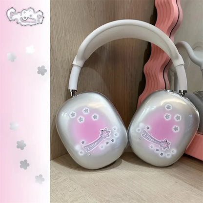 Cartoon Cute Star Rabbit Protective Cover For Airpods Max Earphone Case Transparent Soft Silicon For Apple Airpods Max Headphone