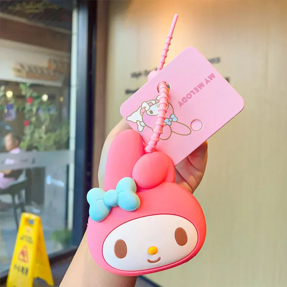 Key Ring Coin Purse My Melody Kuromi Cinnamoroll Pochacco Sanrio Silicone Waterproof Mini Bag Keychain Decorative Christmas Gift