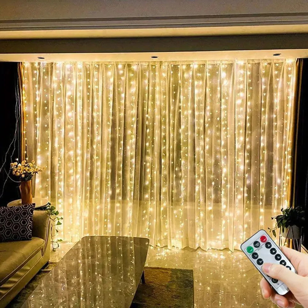 6/3M LED Curtain Garland USB String Lights Fairy Festoon Remote Control New Year Christmas Halloween Decorations for Home Room