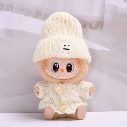 17cm Labubu I II Idol Dolls Clothes Sweater Hat Outfit Christmas New Year Gifts Korea Kpop Exo Clothing Plush Doll'S Clothes