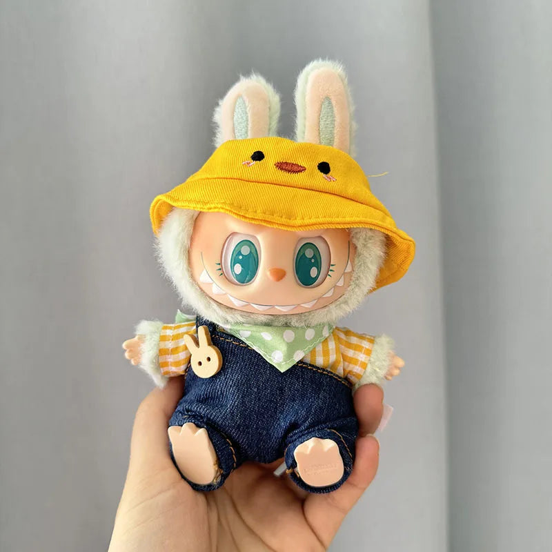 17cm Labubu II Idol Dolls Sitting Party Cute Mini Plush Doll'S Clothes Outfit Accessories For Korea Kpop Exo Clothing DIY Gift