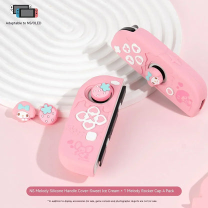 Sanrio Kuromi Cinnamoroll Pochacco Switch Ns/Oled Handle Protective Case Anti-Fall Digital Accessories Toy Birthday Gift