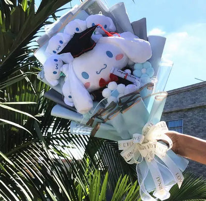 Graduate Cartoon My Melody Kuromi Cinnamoroll Plush Doll Toy Creative Bouquet Valentine's Day Christmas Graduation Gifts