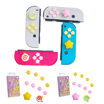 Star ABXY Key Sticker DIY Button Joystick Thumb Stick Grip Cap Cover For Nintendo Switch Oled NS Joy-con Controller Skin Case