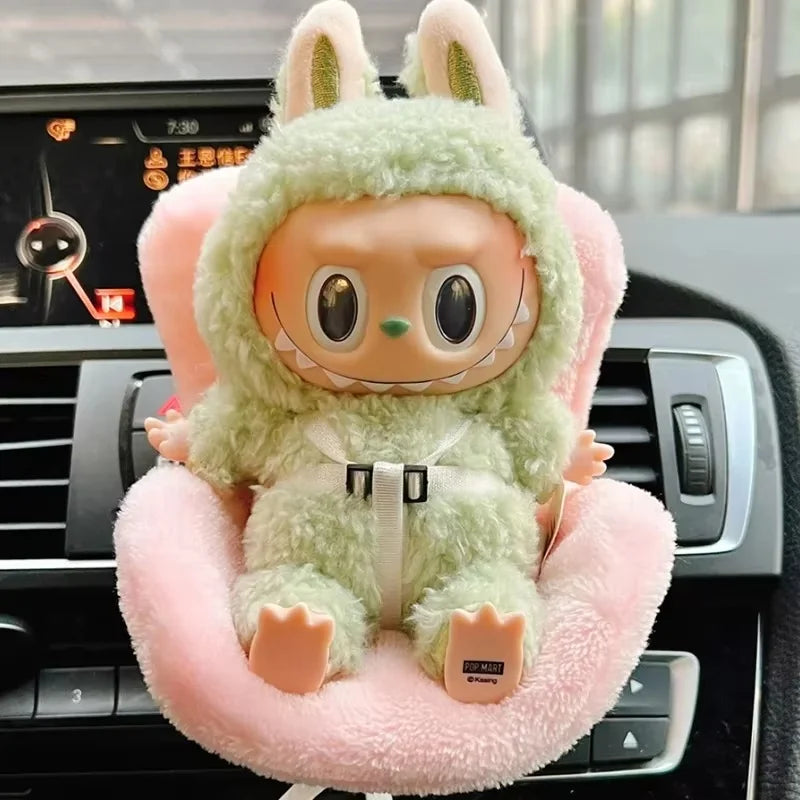 Hot Labubu Doll Car Seat Car Outlet Decorative Aromatherapy Cartoon Ornament Kawaii Model Doll Car Decoration Girl Surprise Gift