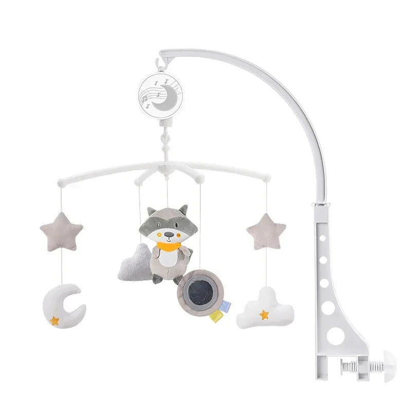 Baby Crib Mobile Bed Bell Rattle Toys 360° Carousel Bracket Stuffed Plush Animals Toys Coax a Newborn Baby Bed Bell Hanging Toys