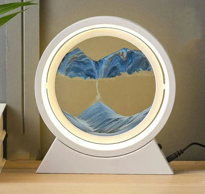 Sandscape Moving Sand Art Picture Table Lamp Quicksand Night Light 3D Hourglass Bedside Lamps Flowing Sand Painting Home Decor