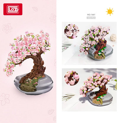 LOZ Plant Series potted Cherry tree potted succulent Rose Eternal Flower bouquet model building blocks for girls and girls