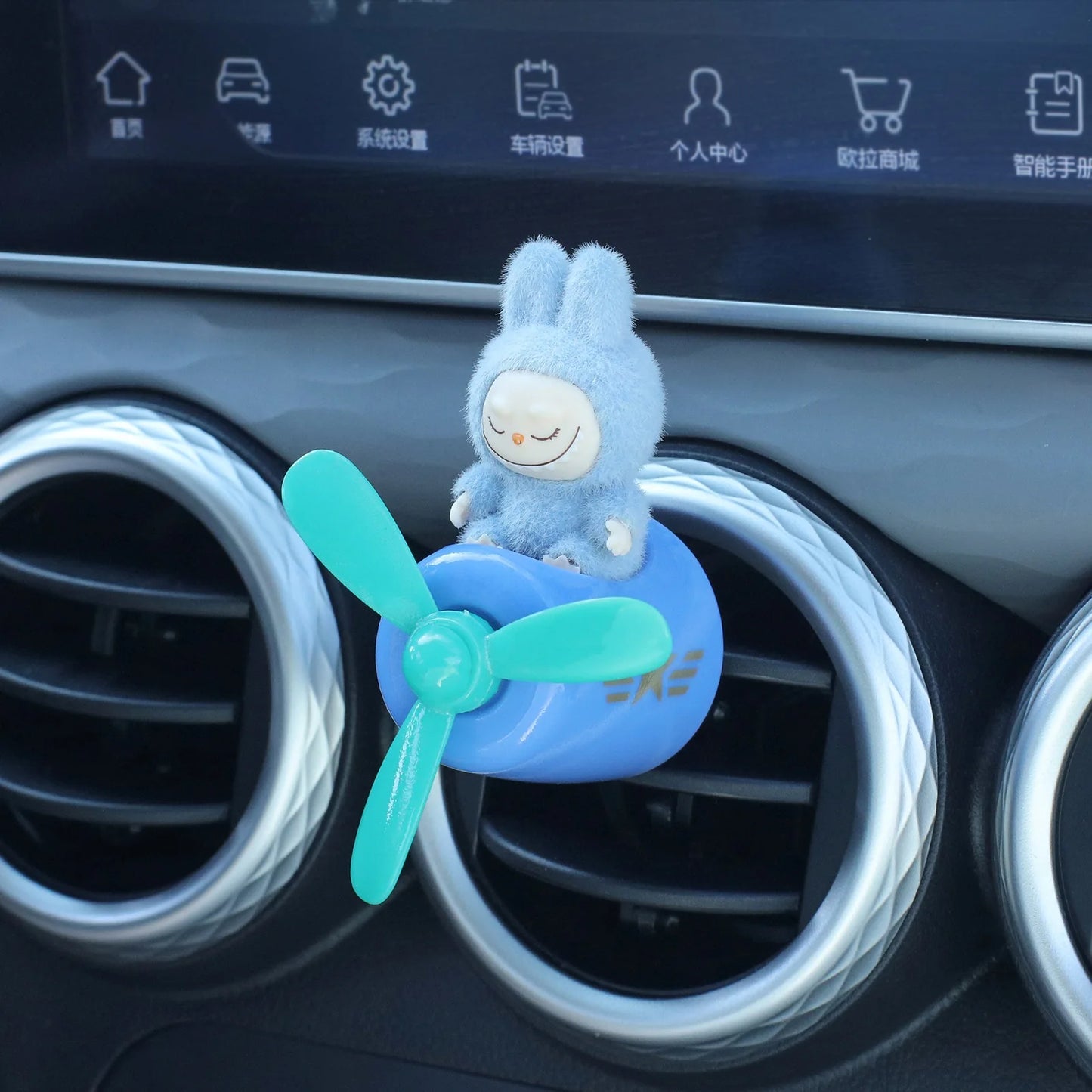 2024 New Anime Labubu Grip Action Creative Aromatherapy Car Interior Air Outlet Mini Airplane Cartoon Decoration New Year Gift