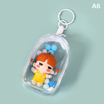 Doll Organizer Transparent Storage Box Pouch Mystery Box Keychain Bag Storage Case Thicken Wallet Cute Doll Bag Organization