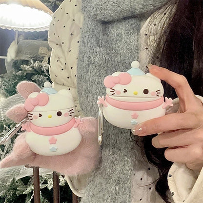 MINISO 3D Hello Kitty Snowman Earphone Cover For Apple AirPods 1 2 3 Generation Airpods Pro Wireless Bluetooth Headphone Case