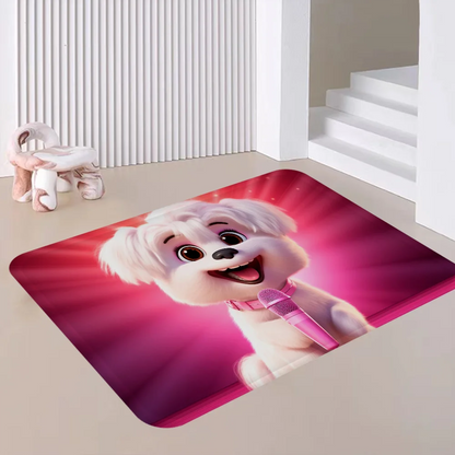 Cute Dog Long Rugs Cheaper Anti-slip Modern Living Room Balcony Printed Bedside Area Rugs