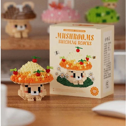 New Cute Simulation Mushroom Building Block Model Children's Educational Toy Leisure Assembly Decompression Game