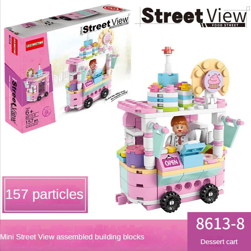 House Building Blocks Mini City Store Street View Snack Street Children's Toys Boys and Girls Gifts Compatible With Lego