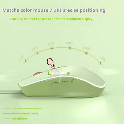 Usb Wired Mouse Ergonomic Rgb Backlit Green Mice Silent Optical Girl Gamer Mause For Gaming Office Desktop Computer Notebook