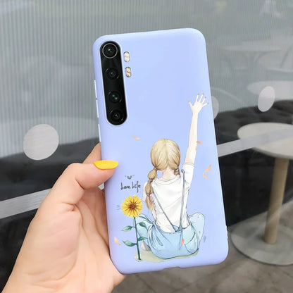 Case For Xiaomi Mi Note 10 Lite Back Cover Protective TPU Silicone Funda Fashion Flower Coque For Xiaomi Note 10 Lite Capa 6.47"