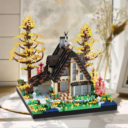 2635PC Forest Wooden House Building Blocks Cabin Model Bricks City Street View Kids Toys Educational Girls Boys Birthday Gift