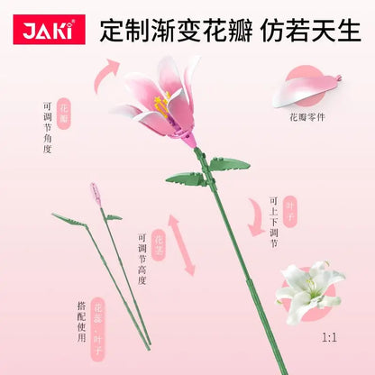 Pinlepai Jaki Flower Building Block Lily Of The Valley Blocks Bricks Brick Romantic Flowers Bouquet Model Set Children Toys