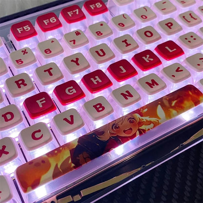 Genshin Impact New Pudding PBT+PC Keycap Mechanical Keyboard Dye-Subbed 125 Key Cartoon Hutao Klee SAX Profile Custom Key Caps