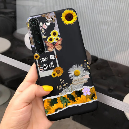 Case For Xiaomi Mi Note 10 Lite Back Cover Protective TPU Silicone Funda Fashion Flower Coque For Xiaomi Note 10 Lite Capa 6.47"