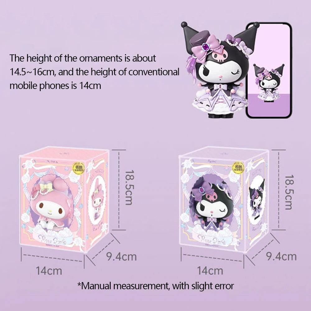 New 15cm Sanrio Blind Box BlindRosebud Club Series Original Kuromi My Melody Figure Pvc Anime Model Beauty Kawaii Cartoon Gift