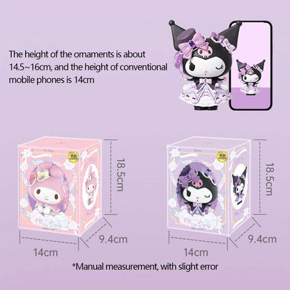 New 15cm Sanrio Blind Box BlindRosebud Club Series Original Kuromi My Melody Figure Pvc Anime Model Beauty Kawaii Cartoon Gift