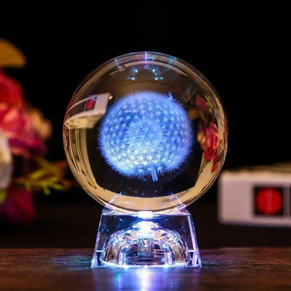 LED Crystal Ball 3D Solar System Planets Crystal Ball Glass Ball Home Decoration Valentine's Day Gift Ornament