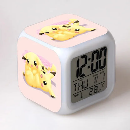 Pokemon Pikachu LED Glowing Alarms for Children Bedroom Decoration Kids Digital Glowings Alarm Clock Desk Decor Christmas Gift